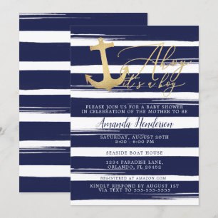 Ahoy It's a Boy Nautical Baby Shower Invitation