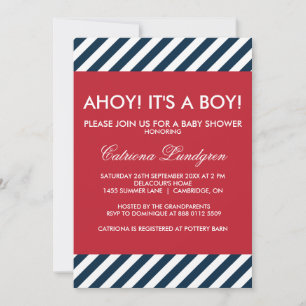 Ahoy It's a Boy Nautical Baby Shower Invitation