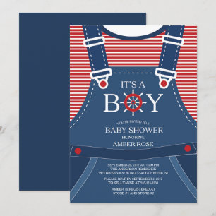 Ahoy It's a Boy!  Nautical Baby Shower Invitation