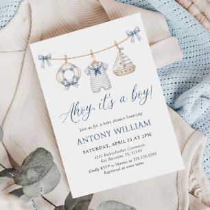 Ahoy It's a Boy Nautical Baby Shower Invitation