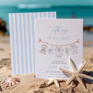 Ahoy It's a Boy Nautical Baby Shower Invitation