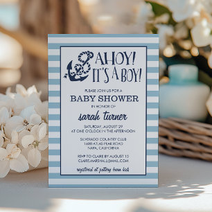 Ahoy, It's a Boy! Nautical Baby Shower Invitation