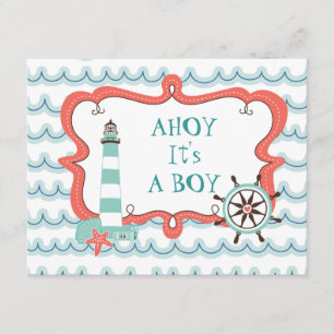 Ahoy It's a Boy Nautical Baby Shower Invitation