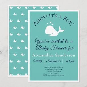 Ahoy it's a Boy! Nautical Baby Shower Invitation