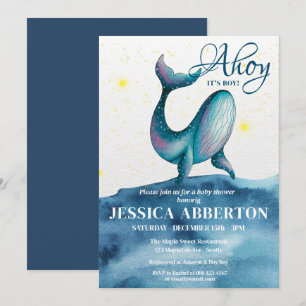 Ahoy, It's a Boy Nautical Baby Shower Invitation
