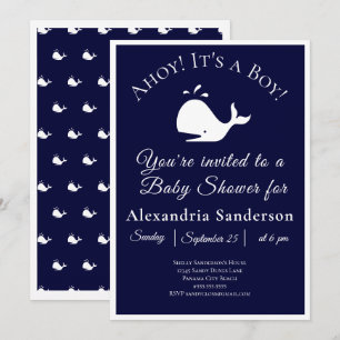 Ahoy it's a Boy! Nautical Baby Shower Invitation
