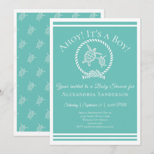 Ahoy it's a Boy! Nautical Baby Shower Invitation