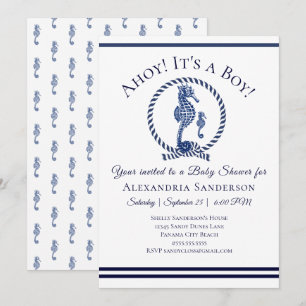 Ahoy it's a Boy! Nautical Baby shower Invitation
