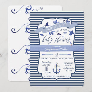 Ahoy It's a Boy Nautical Baby Shower Invitations