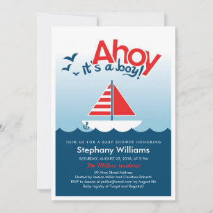 Ahoy it's a Boy Nautical Baby Shower Invite