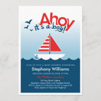 Ahoy it's a Boy Nautical Baby Shower Invite