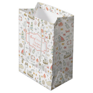 Ahoy it's a Boy Nautical Baby Shower Medium Gift Bag