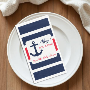 Ahoy It's A Boy! Nautical Baby Shower Napkin