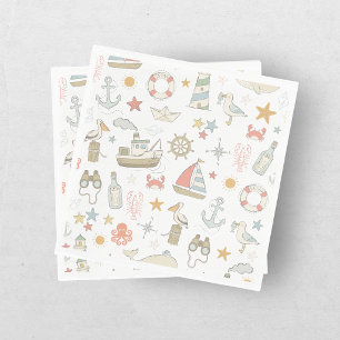 Ahoy it's a Boy Nautical Baby Shower Napkin