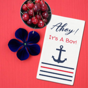 Ahoy It's A Boy! Nautical Baby Shower Napkin