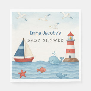 Ahoy It's a Boy Nautical Baby Shower Napkin
