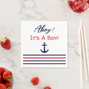 Ahoy It's A Boy! Nautical Baby Shower Napkin