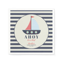 Ahoy It's a Boy Nautical Baby Shower Napkins