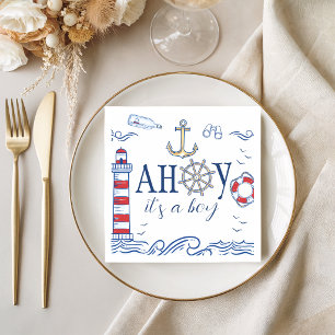 Ahoy It's a Boy Nautical Baby Shower Napkins