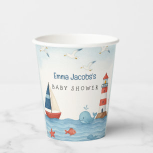 Ahoy It's a Boy Nautical Baby Shower Paper Cups