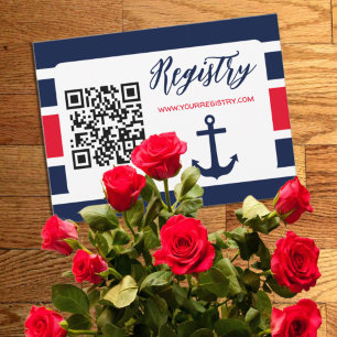 Ahoy It's A Boy! Nautical Baby Shower Registry Enclosure Card