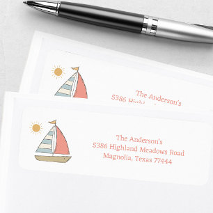 Ahoy Its A Boy Nautical Baby Shower Return Address