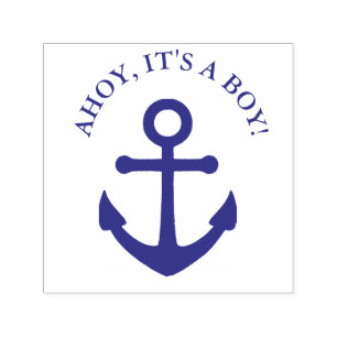 Ahoy It's a Boy Nautical Baby Shower Stamp