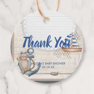 Ahoy it's a boy nautical baby shower theme favour tags