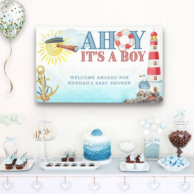 Ahoy it's a Boy Nautical Baby Shower Welcome Banner (Creator Uploaded)