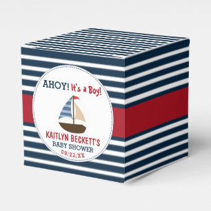 Ahoy It's A Boy! Nautical Boat Baby Shower Favour Box