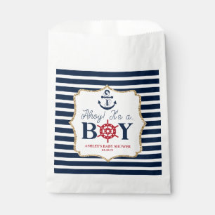 Ahoy It's A Boy Nautical Navy Blue Baby Shower Favour Bags