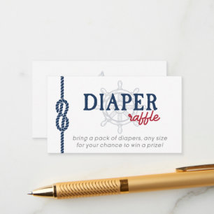 Ahoy It's a Boy Nautical Shower Diaper Raffle Card