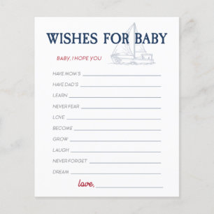 Ahoy It's a Boy Nautical Shower Wishes for Baby