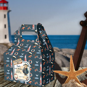 Ahoy, It's A Boy Nautical Teddy Bear Baby Shower Favour Box