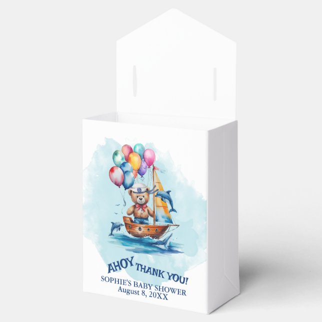 Ahoy Its A Boy Nautical Theme Baby Shower Favour Box (Opened)