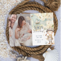Ahoy its a boy Pirate Adventure Birth Announcement