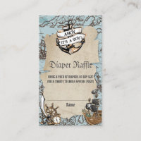 Ahoy It's a Boy Pirate Baby Shower Diaper Raffle