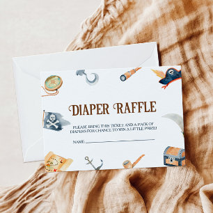 Ahoy It's A Boy Pirate Baby Shower Diaper Raffle Enclosure Card