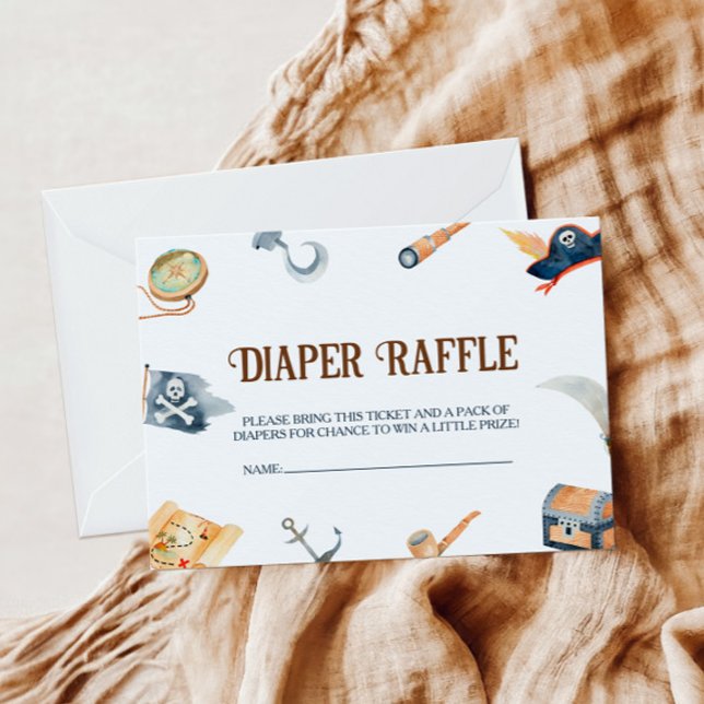 Ahoy It's A Boy Pirate Baby Shower Diaper Raffle Enclosure Card (Creator Uploaded)