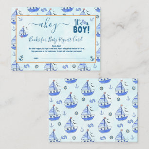 Ahoy it's a Boy Sailboat Nautical Baby Shower  Enclosure Card