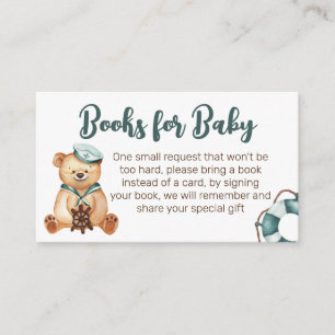 Ahoy it's a boy teddy bear books for baby enclosure card