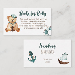 Ahoy it's a boy teddy bear books for baby enclosure card