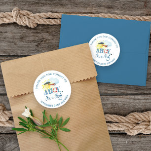 Ahoy It's a Boy Thank You Baby Shower Favour Classic Round Sticker