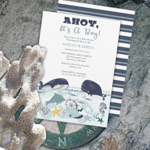 Ahoy It's A Boy Under the Sea Baby Shower Invitati Invitation