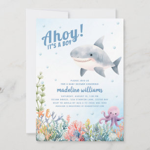 Ahoy It's A Boy Under the Sea Baby Shower Invitation