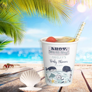 Ahoy It's A Boy Under the Sea Baby Shower Paper Cups