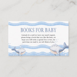 Ahoy It's a Boy Whale Baby Shower Books for Baby Enclosure Card