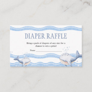 Ahoy It's a Boy Whale Baby Shower Diaper Raffle Enclosure Card