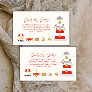 Ahoy It's Boy Lighthouse Books For Baby Shower Enclosure Card