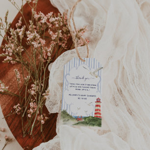 Ahoy Little Sailor Baby Shower Thank You Gift Tags